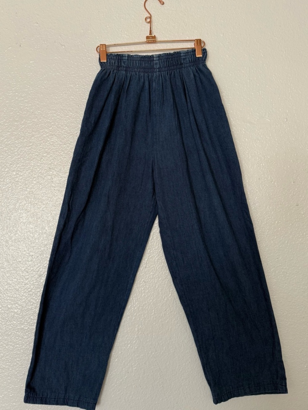 Vintage Gene Ewing BIS Wrinkled Rich Denim Jeans High Rise Elastic Waist Sz SP